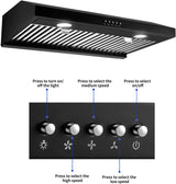 SNDOAS Campana extractora para debajo del gabinete de 30 pulgadas, de cocina de acero inoxidable resistente, ventilación de estufa, de 30 pulgadas con control de botón pulsador, 600 CFM, motores duales, filtros deflectores, luces LED - DIGVICE MX