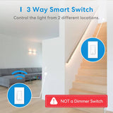 MEROSS Interruptor inteligente de 3 vías, interruptor de luz inteligente meross compatible con Apple Homekit, Siri, Alexa, Asistente de Google y SmartThings, interruptor de luz Wi-Fi de 2,4 GHz cable neutro requerido 2 PK - DIGVICE MX