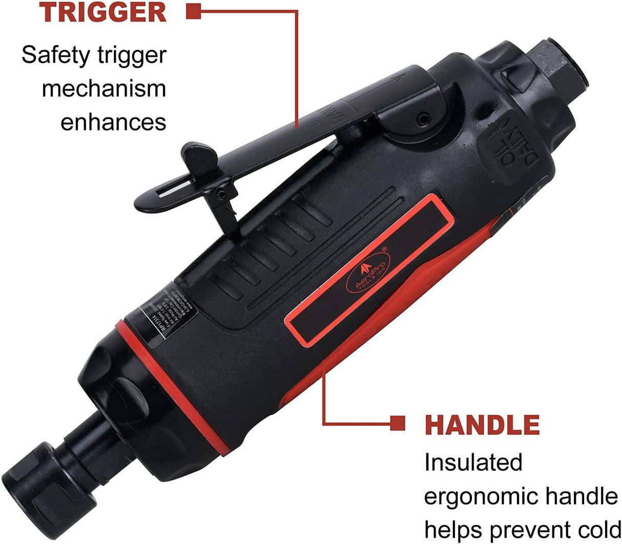 AEROPRO TOOLS Mini amoladora recta de aire de 1/4 pulgadas AP17314 con recogida de 1/4, 22000 RPM - DIGVICE MX