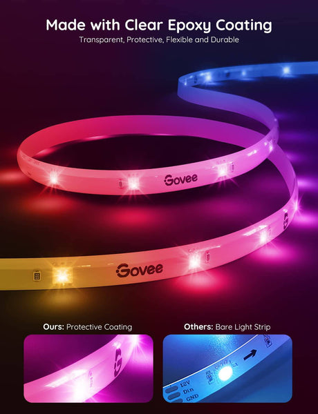 Govee Tira de luces LED RGBIC de 16.4 pies, control segmentado de luces LED que cambian de color WiFi, funciona con Alexa y Google Assistant, luces LED de música para dormitorio, cocina, fiesta de Navidad - DIGVICE MX