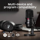 HyperX SoloCast: micrófono de condensador USB para juegos, para PC, PS4, PS5 y Mac, sensor de toque para silenciar, patrón polar cardioide, ideal para juegos, transmisión, podcasts, Twitch, YouTube, Discord