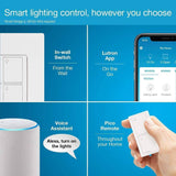 Interruptor de hogar inteligente Lutron Caseta, funciona con Alexa, Apple HomeKit, Google Assistant | 6 amperios, para ventiladores de techo, extractores, bombillas de luz LED, bombillas incandescentes y halógenas | PD-6ANS-LA | Almendra Claro - DIGVICE MX