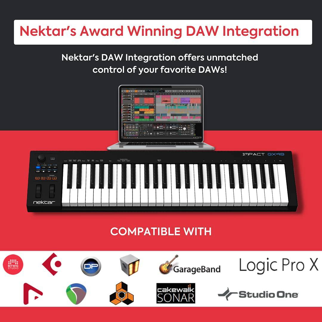 Nektar Impact GX49 | Teclado controlador USB MIDI con integración Nektar DAW