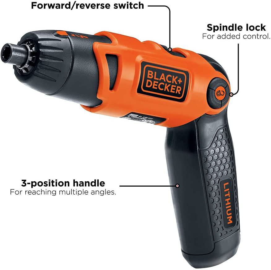 Destornillador inalámbrico BLACK+DECKER con mango pivotante, 3,6 V (Li2000) - DIGVICE MX