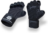 Fit Active Sports - Guantes de entrenamiento de levantamiento de pesas ventilados con muñequeras integradas para hombres y mujeres: ideales para gimnasio, entrenamiento cruzado, soporte de manos y levantamiento de pesas.