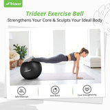 Trideer - Pelota de yoga para ejercicio, silla de 5 tamaños, pelota suiza resistente para equilibrio, estabilidad, embarazo y fisioterapia, bomba rápida incluida. LARGE