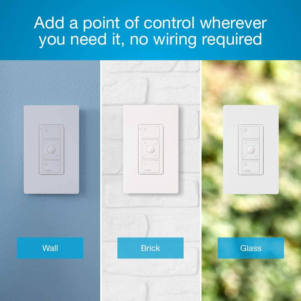 Lutron PJ2-3BRL-WH-L01R - Mando a distancia de 3 botones con pico para subir/bajar para Caseta Wireless Smart Lighting Dimmer Switch, color blanco - DIGVICE MX