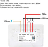 SANA Interruptor de luz inteligente, interruptor de luz de pared WiFi, fácil instalación y control de aplicaciones, compatible con Alexa y Google Home, no requiere concentrador (3 interruptores en 1 cuadrilla) - DIGVICE MX