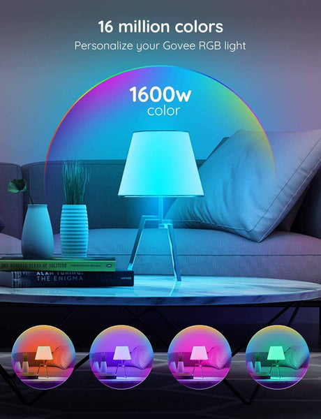 Govee Bombillas LED inteligentes, bombillas Bluetooth, bombillas RGBWW que cambian de color con control de aplicación, A19, E26, sincronización de música y 8 modos de escena para sala de estar, dormitorio, fiesta, 1 paquete (no compatible con WiFi) - DIGVICE MX