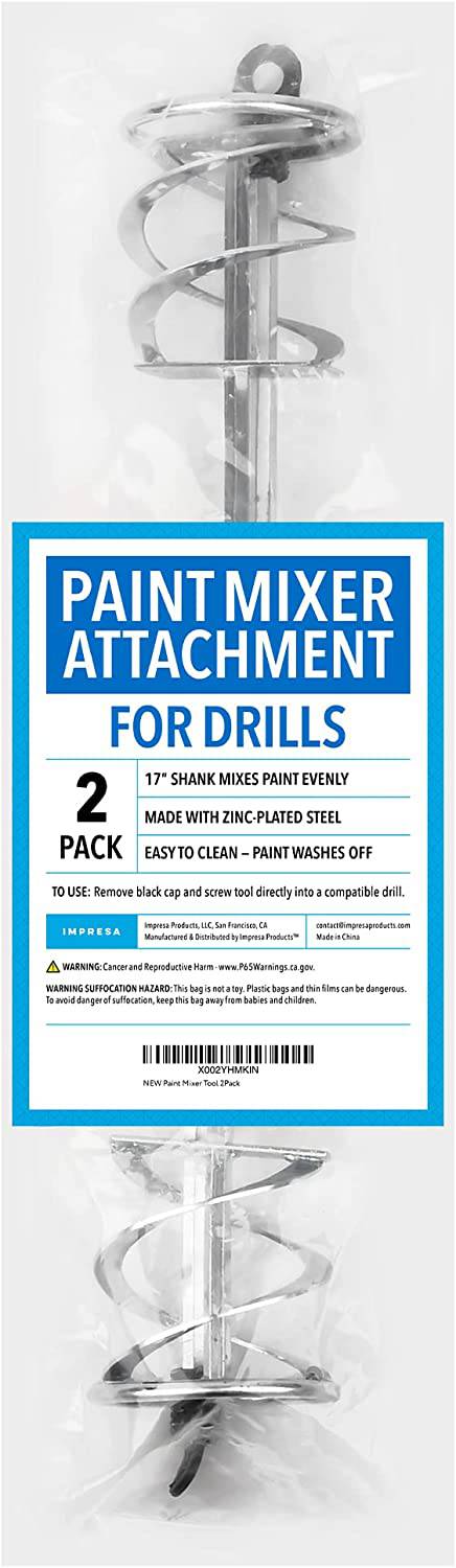 Impresa [2 pack] paint mixer for drill - extra long rust proof