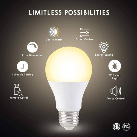 Minoston Bombilla inteligente, bombilla LED Alexa WiFi, cambio de color A19 RGBCW, 2700K-6500K multicolor regulable, funciona con Alexa y Google Assistant, 2,4 GHz, 800 lm, 9 W, E26, no requiere concentrador (MB10TW) - DIGVICE MX