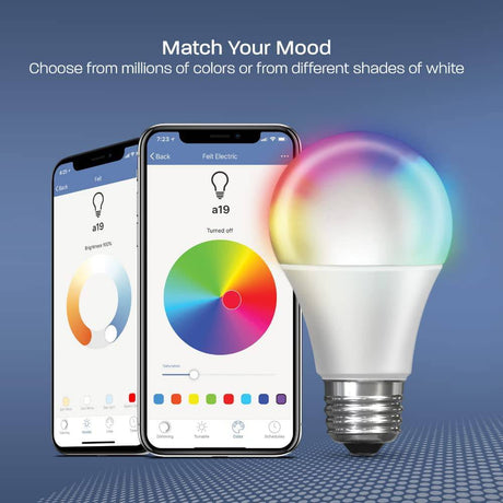 Feit  - Bombillas eléctricas inteligentes con cambio de color RGB y blanco sintonizable, bombillas WiFi de 2,4 GHz, no necesita concentrador, funciona con Alexa y Google, regulable 60 W = LED 9 W, OM60/RGBW/CA/AG/3, paquete de 3 - DIGVICE MX