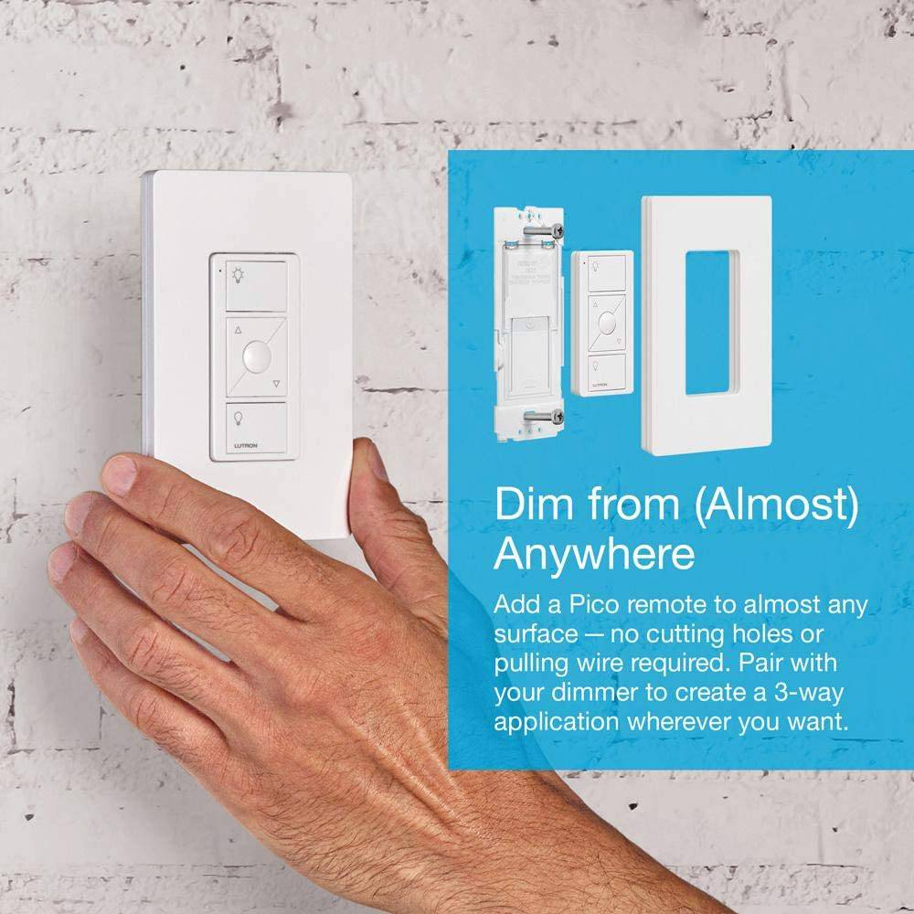 Lutron Caseta Smart Home Dimmer Switch, funciona con Alexa, Apple HomeKit y Google Assistant | para bombillas LED, bombillas incandescentes y bombillas halógenas | PD-6WCL-WH | Blanco - DIGVICE MX