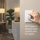 Lutron Interruptor de atenuación de bombilla inteligente Aurora | para bombillas inteligentes Philips Hue | Z3-1BRL-WH-L0 | Blanco - DIGVICE MX