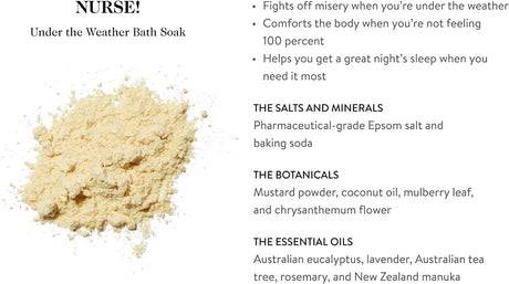 goop Nurse! Bath Soak - Alivia los músculos adoloridos, reconforta el cuerpo y ayuda a la inquietud | sal de Epsom, bicarbonato de sodio, polvo de mostaza, extracto de eucalipto y árbol de té, aceite de coco, aceites esenciales | 24 onzas