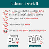 TREATLIFE Interruptor de atenuación inteligente, se necesita cable neutro, interruptor de luz Wi-Fi de 2,4 GHz, compatible con Alexa y Google Assistant, programación, control remoto, listado FCC, polo único (1 paquete) - DIGVICE MX