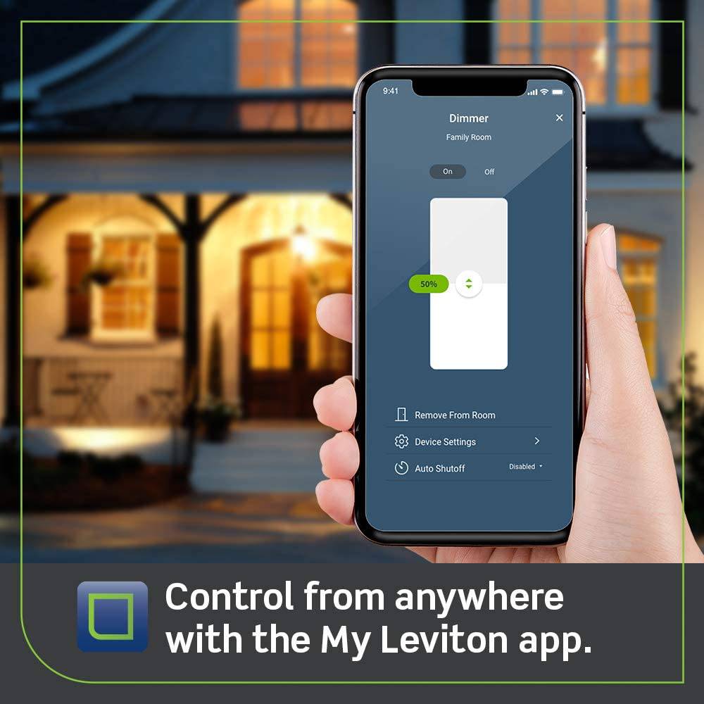 Leviton D26HD-2RW Decora Smart Wi-Fi Dimmer (2da generación), funciona con Hey Google, Alexa, Apple HomeKit/Siri y Anywhere Companions, no requiere concentrador, requiere cable neutro, blanco - DIGVICE MX