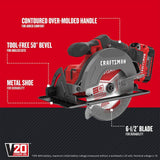 Kit de sierra circular inalámbrica CRAFTSMAN V20* de 6-1/2 pulgadas (CMCS500M1) - DIGVICE MX