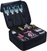 Relavel - Travel Makeup Train Case Maquillaje Estuche de cosméticos Organizador Bolsa de almacenamiento de artista portátil con divisores ajustables