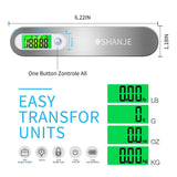 SHANJE - Báscula de equipaje, báscula colgante digital de viaje de alta precisión de 110 libras, 50 kg con gancho