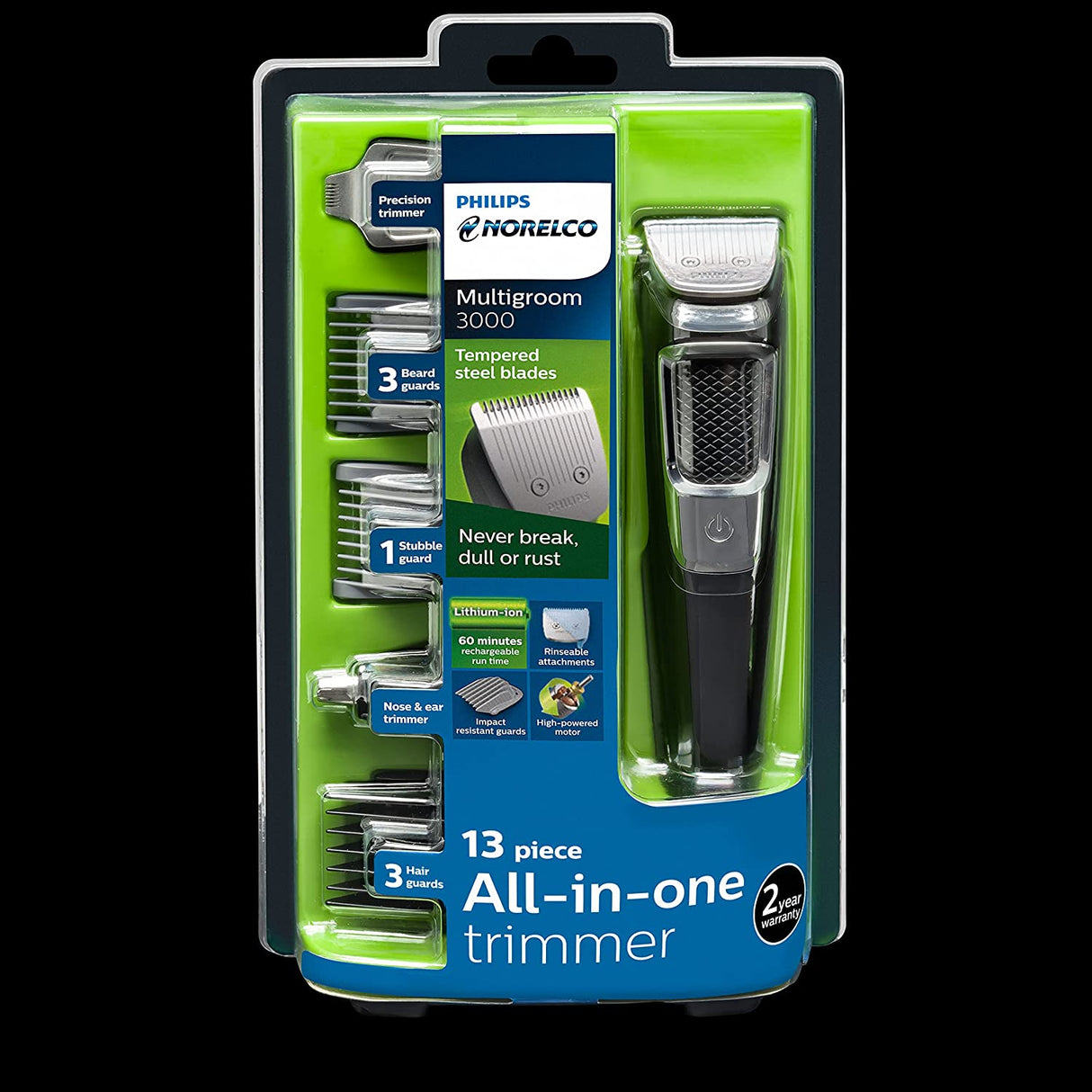 Recortadora todo en uno Philips Norelco Multigroomer Serie 3000 MG3750/60