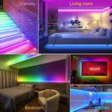 KORJO Tira de luces LED Dream Color, 32,8 pies/10 m, luz de persecución LED Bluetooth con aplicación, 12 V, 300 LED, 5050 RGB, kit de luces de cuerda que cambia de color, iluminación de tira LED flexible - DIGVICE MX