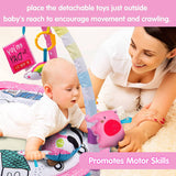 Amagoing Baby Gym Play Mat, Gimnasio de actividades para bebés 4 en 1 con 6 juguetes desmontables y hoyo de pelota para el descubrimiento del desarrollo de habilidades motoras y sensoriales de los niños pequeños, para bebés de 0 a 12 meses - DIGVICE MX
