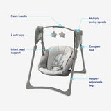 Columpio compacto para bebés Slim Spaces de Graco, Reign - DIGVICE MX