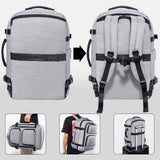 Dinictis - Mochila de viaje para portátil de 40 l para hombres y mujeres, compatible con portátiles de 17 pulgadas, mochila para maleta aprobada para llevar en vuelo, resistente al agua, mochila de fin de semana para la noche, gris