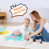 Wondertoys - Alfombrilla de juego para bebé, reversible, plegable, impermeable, de espuma suave, extragrande, con alfabeto, para bebé y niños pequeños con bolsa de viaje - DIGVICE MX