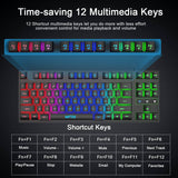 MFTEK RGB Rainbow Gaming Keyboard and Mouse Combo, Compact 87 Keys Backlit Computer Keyboard con Gaming Mouse, USB Wired Set para PC Gamer Laptop Work