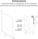 Interruptor de luz inteligente Kasa HS200P3, polo único, necesita cable neutro, interruptor de luz Wi-Fi de 2,4 GHz funciona con Alexa y Google Home, certificado UL, no requiere concentrador, paquete de 3, blanco - DIGVICE MX