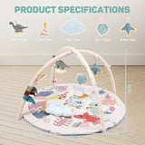 TCBunny Baby Gym Play Mat Diseño de dinosaurio para recién nacido, visual, auditivo, táctil, desarrollo cognitivo temprano Playmat Activity Center, 5 juguetes para niños pequeños - DIGVICE MX