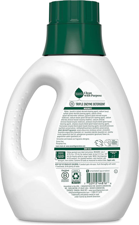 Seventh Generation Detergente concentrado para ropa, aroma de lavanda fresca, 40 oz, paquete de 2 (106 cargas) - DIGVICE MX