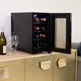 Koolatron  - Enfriador de vino de 8 botellas, negro, refrigerador de vino termoeléctrico, 0.8 cu. ft. (23L), Refrigerador independiente para vinos de la serie Urban, almacenamiento de vino - DIGVICE MX