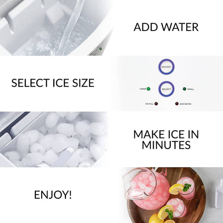 IGLOO - Máquina de hacer hielo portátil sobre encimera portátil de 33 libras, blanco - DIGVICE MX