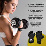 Fit Active Sports - Guantes de entrenamiento de levantamiento de pesas ventilados con muñequeras integradas para hombres y mujeres: ideales para gimnasio, entrenamiento cruzado, soporte de manos y levantamiento de pesas.