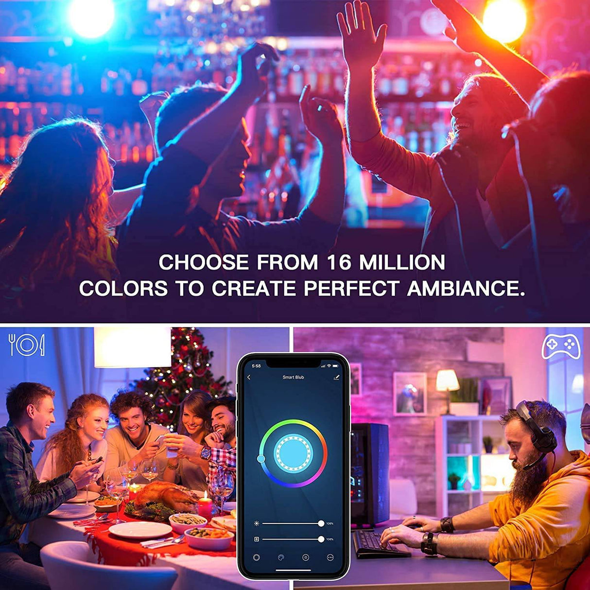 Kasa - Bombilla inteligente regulable, wifi con cambio de color, compatible  con Alexa y Google Home, A19, 9 W, 800 lúmenes, solo 2.4 Ghz, no requiere