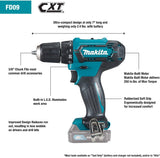 Makita FD09R1 12V max CXT Litio-Ion Inalámbrico 3/8" Driver-Drill Kit (2.0Ah) - DIGVICE MX