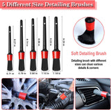 NIKCOSMK - 24PCS Car Detailing Brush Set, Car Detailing kit, Auto Detailing Drill Brush Set, Car Detailing Brushes, Car Wash Kit con Gel de limpieza,