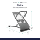 Baby Delight Alpine Deluxe Portable Bouncer, Charcoal Tweed, 28x18x21 pulgadas (paquete de 1) - DIGVICE MX