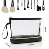 Ethereal - Bolsa de maquillaje transparente, bolsa de maquillaje de viaje para mujer, (negro)