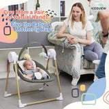 KIDSVIEW - Columpio para bebés con Bluetooth para bebés, portátil relajante con 6 movimientos y 12 melodías, para bebés de 6 a 25 lb, de 0 a 12 meses, se pliega para viajar fácilmente - DIGVICE MX