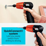 Black & Decker AD600 6 voltios desarmador/taladro inalámbrico de 1/4 pulgada con batería alcalina y surtido de accesorios - DIGVICE MX