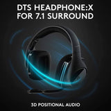 Logitech G533 - Auriculares inalámbricos para juegos - Sonido envolvente DTS 7.1 - Controladores de audio Pro-G