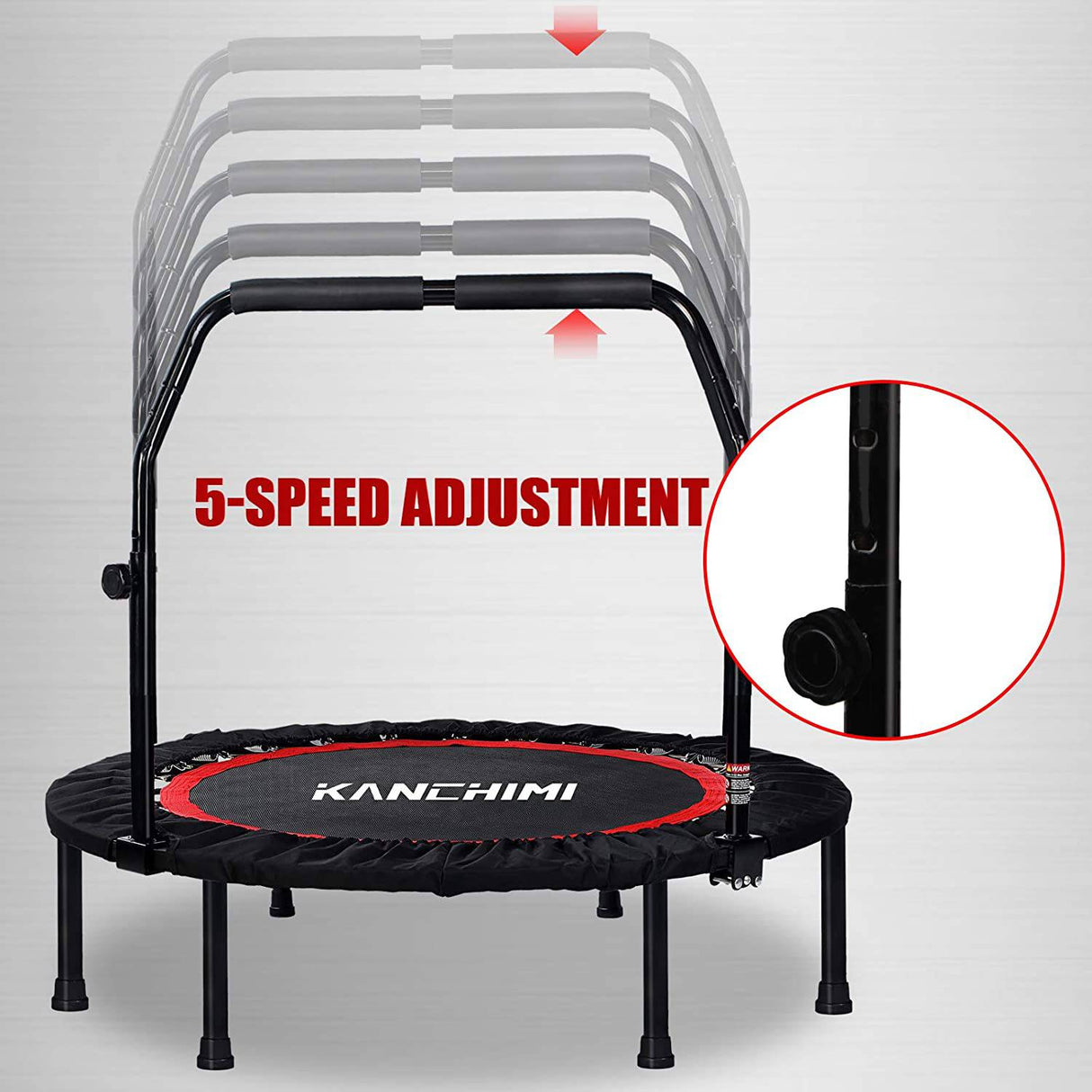 Kanchimi 40 "Plegable Mini Fitness Ejercicio interior Rebounder Trampolín con asa, carga máxima 330 lbs