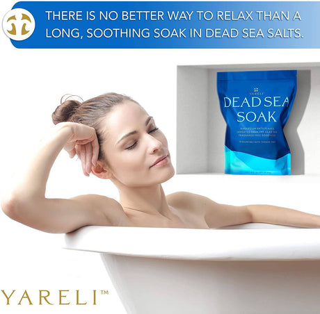 Yareli Dead Sea Bath & Foot Soak, copos de sal de baño de magnesio sin perfume, alternativa más fuerte a la sal de Epsom 15 libras