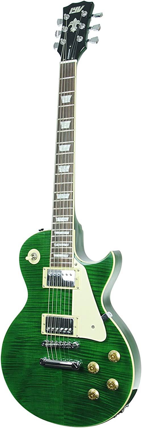 IVY - ILS-300 EGR Les Paul Guitarra eléctrica de cuerpo sólido, verde esmeralda