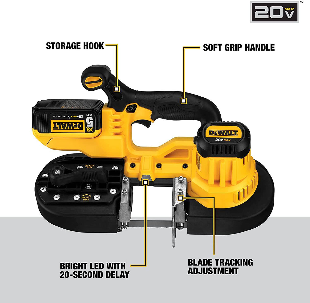 DEWALT 20V MAX Kit de sierra de cinta portátil, inalámbrico (DCS371P1) - DIGVICE MX