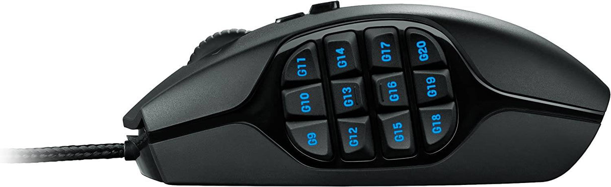 Logitech G600 MMO - Ratón para juegos, retroiluminación RGB, 20 botones programables